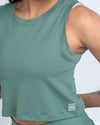 Regata Cropped Moletinho Verde Eucalipto