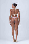 Top Cortininha Fixo Rosa Glam com Off White