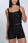 Short Fitness Active Super Black Com Tangerina