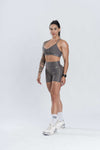 Short Fitness Compressão Active Cinza Com Creme