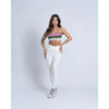 Calça Legging  fitness Classic Off White com compressão e sem empina bumbum