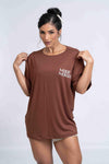 Blusão Fitness Oversized 'Coffee Culture' Marrom