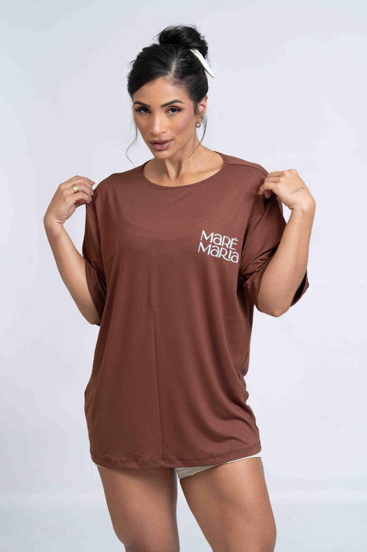 Blusão Fitness Oversized 'Coffee Culture' Marrom