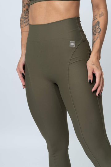 Calça Legging Fitness Compressão New Essence Verde Musgo