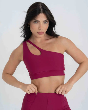 Top Fitness Avenue Rouge assimétrico - Maré Maria moda fitness