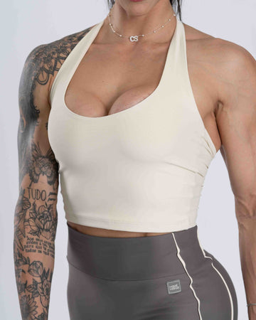 Top Fitness Frente Única Core Creme