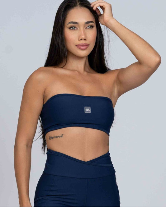 Top Faixa Tomara que caia Allure Azul Marinho