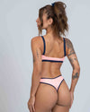Calcinha Asa Delta Duo Coral com Azul Marinho