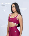 Top Basic Rouge com Viés Off White compressão - Maré Maria moda fitness
