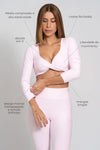Top Fitness Manga Longa Infinity Rosa Blush