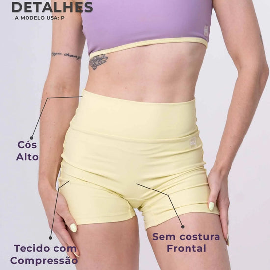 Short Fitness Confort sem costura frontal Chá Verde compressão S/ empina - Maré Maria moda fitness
