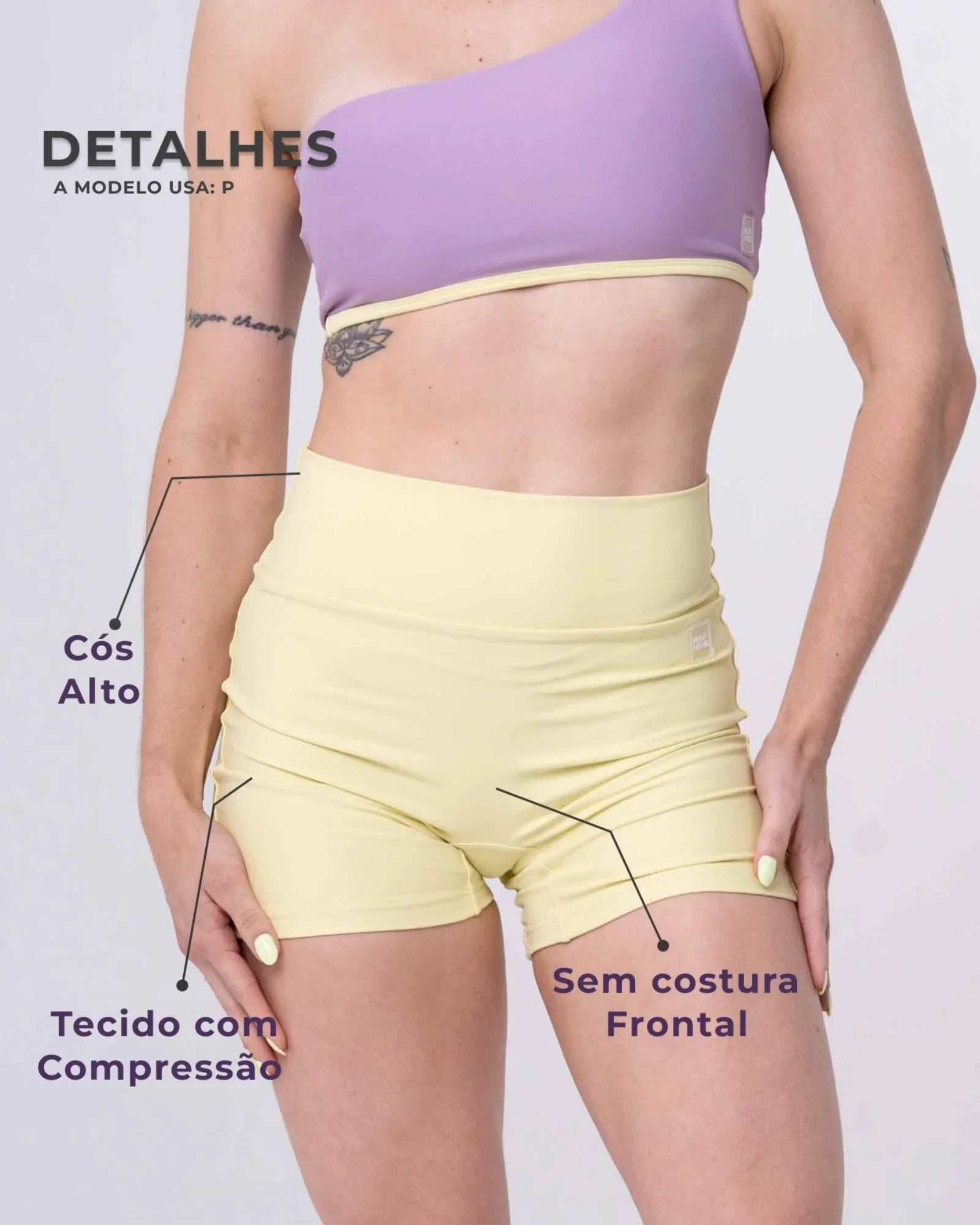 Short Fitness Confort sem costura frontal Chá Verde compressão S/ empina - Maré Maria moda fitness