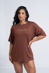 Blusão Fitness Oversized 'Do Your Jumps' Marrom