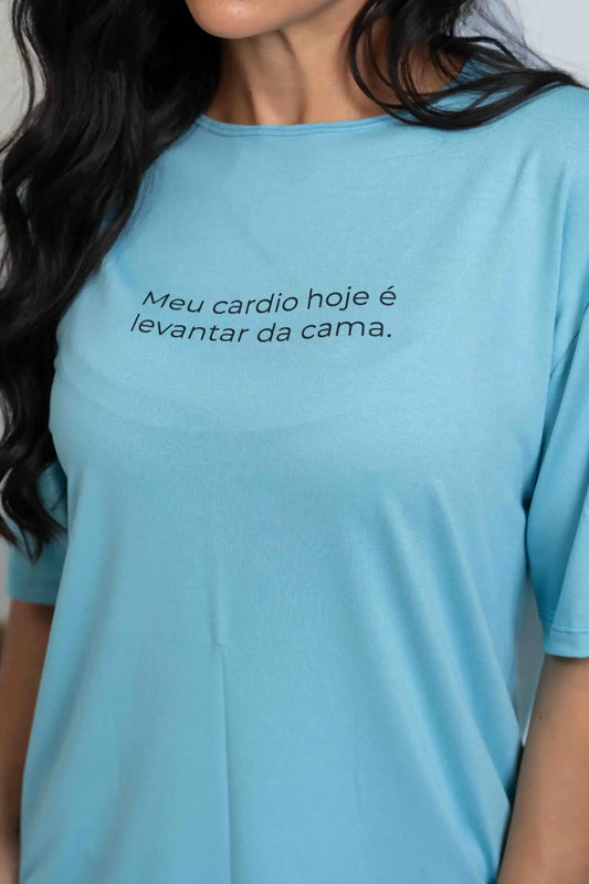 Blusão Oversized Meu cardio hoje é levantar da cama - Maré Maria moda fitness