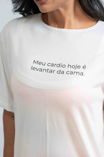 Blusão Oversized Meu cardio hoje é levantar da cama - Maré Maria moda fitness