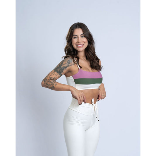Calça Legging fitness Slim Off White empina bumbum