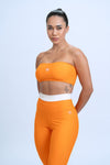 Calça legging fitness Duo Tangerina com Off White S/ Empina bumbum