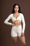 Top Fitness Compressão Manga Longa Infinity Creme