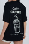 Blusão Fitness Oversized 'Coffee Culture' Preto