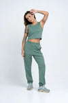 Regata Cropped Moletinho Verde Eucalipto