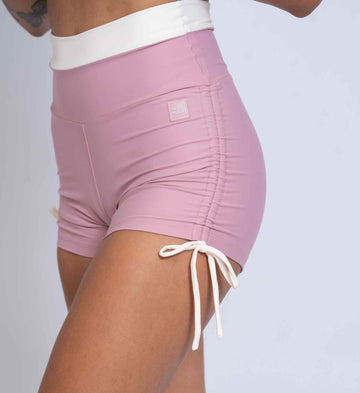 Short Fitness Compressão Smile Duo Rosa Glam Com Off White