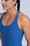 Macaquinho Fitness Compressão New Drop Set Azul Safira