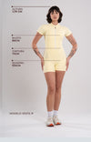 Macaquinho Fitness Zip Fuel Com Manga Amarelo Brisa
