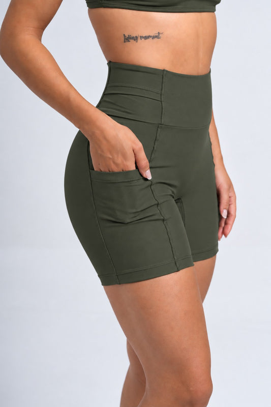 Short Fitness Compressão New Bike Verde Musgo