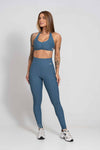 Top Fitness Compressão Frente Única Nala Azul Maré