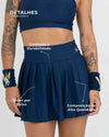 Short Saia Fitness Plissada Azul Marinho - Maré Maria moda fitness