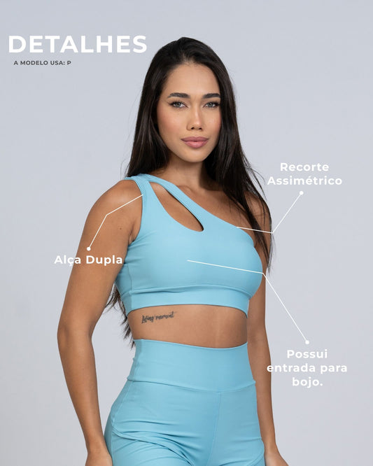 Top Fitness Avenue Azul céu assimétrico