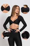 Top Fitness Manga Longa Infinity Super Black