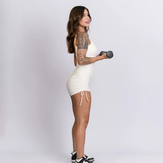 Macaquinho Fitness Pérola Off White - Maré Maria moda fitness