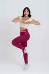 Legging Fusion Rouge Viés Luna compressão - Maré Maria moda fitness