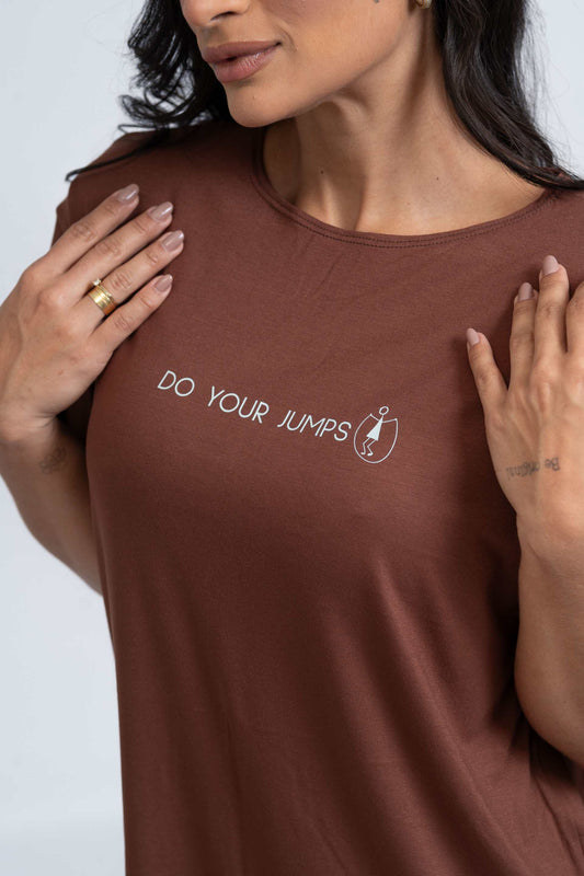 Blusão Fitness Oversized 'Do Your Jumps' Marrom
