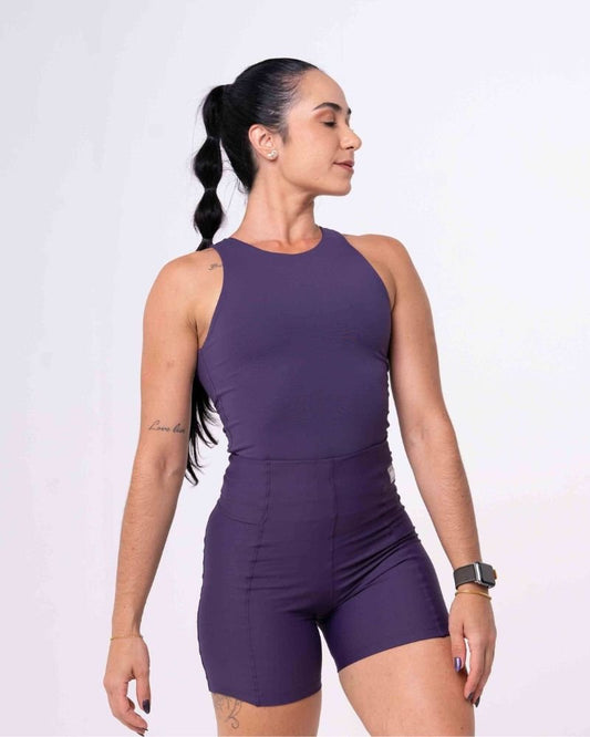 Short Fitness Classic Violeta compressão S/ empina bumbum