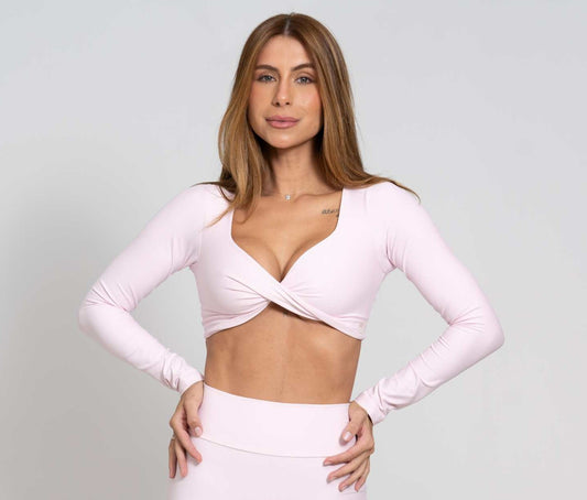 Top Fitness Manga Longa Infinity Rosa Blush
