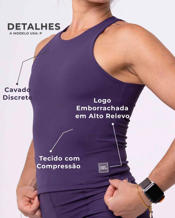 Blusa Fitness Casual Charlote Violeta compressão - Maré Maria moda fitness