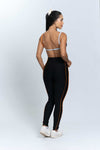Calça Legging Fitness Active Super Black Com Tangerina