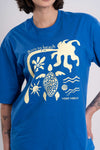T-Shirt Oversized Beach Azul Safira