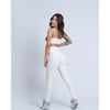 Calça Legging fitness Slim Off White empina bumbum