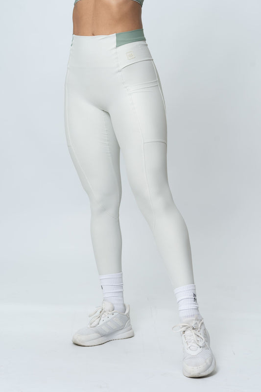 Calça Legging Fitness New Classic Duo Brisa Com Verde Sálvia