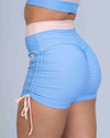 Short Fitness Smile Duo Azul Serenity com pala Rosa Lily empina bumbum
