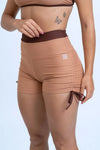 Short Smile Duo Mocha Mousse com Chocolate Dark - Maré Maria moda fitness
