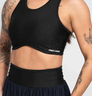 Top Fitness Corrida Com Bolso Super Black