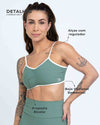 Top Fitness Fresh Duo Verde Eucalipto com Off White (Leve defeito)