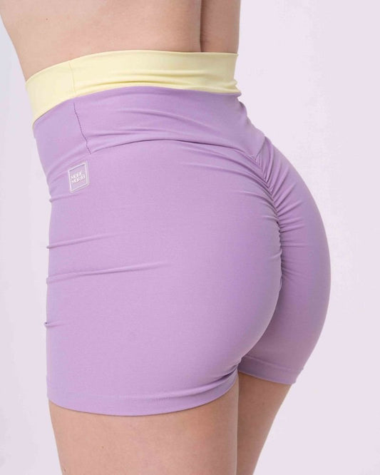 Short Fitness Duo Lavanda com Chá Verde empina bumbum