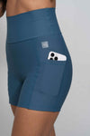 Short Fitness Compressão Bike Azul Maré