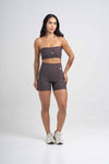 Top Fitness Tomara Que Caia Allure Marrom Carbono