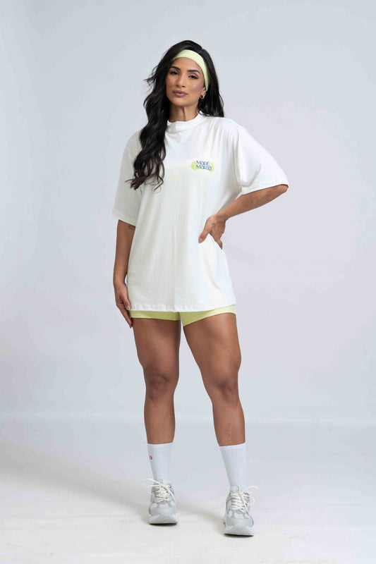 Blusão Fitness Oversized 'Poderosas' Off White